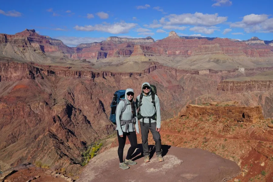 Sean and his wife hiking